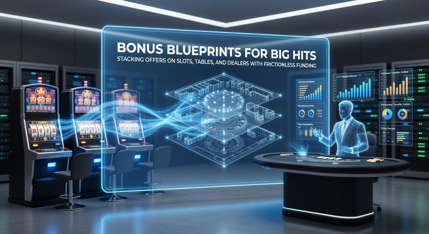 Vibrant casino interface showing stacked bonus icons across slots, blackjack tables, and live dealer streams with seamless deposit options highlighted