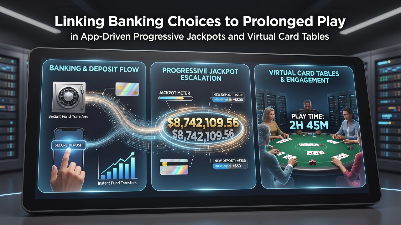 Transaction flow diagrams showing banking methods tied to extended mobile gaming sessions