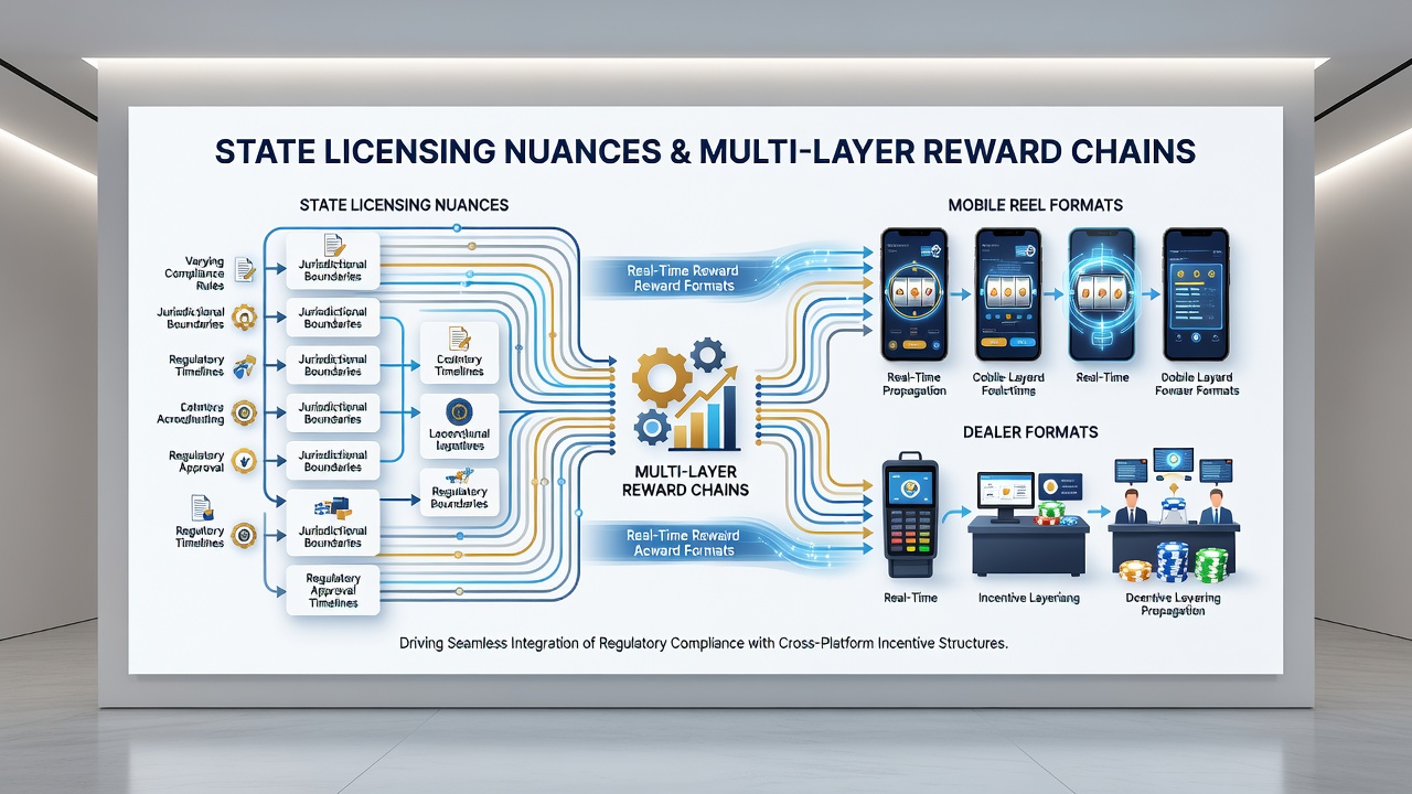 Mobile screens displaying layered rewards across reel and dealer game formats